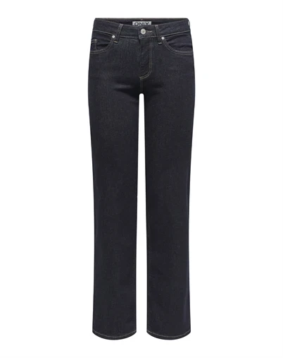 Only - ONLBlush Mid Straight Denim Jeans - Dark Blue Denim 
